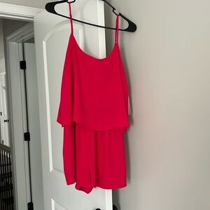 Pink tank top romper